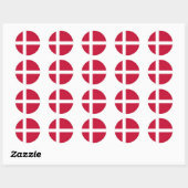 Sticker Rond Drapeau du Danemark (Feuille)