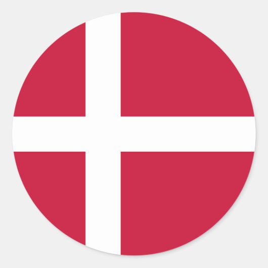 Sticker Rond Drapeau du Danemark (Devant)