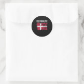 Sticker Rond Drapeau du Danemark en détresse - Drapeau du Danem (Sac)