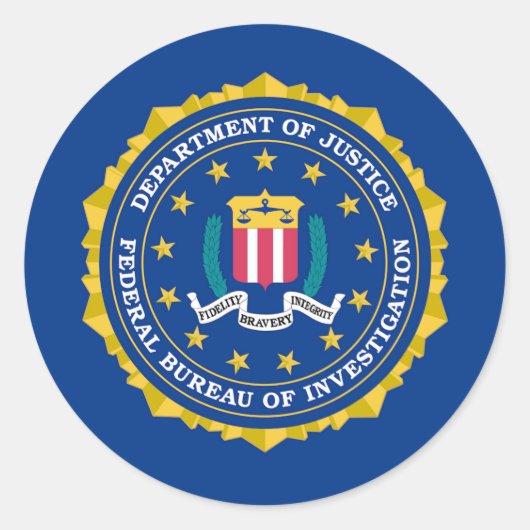 Sticker Rond Drapeau du FBI (Devant)