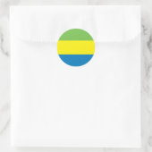 Sticker Rond Drapeau du Gabon (Sac)