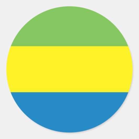 Sticker Rond Drapeau du Gabon (Devant)