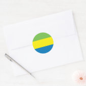 Sticker Rond Drapeau du Gabon (Enveloppe)