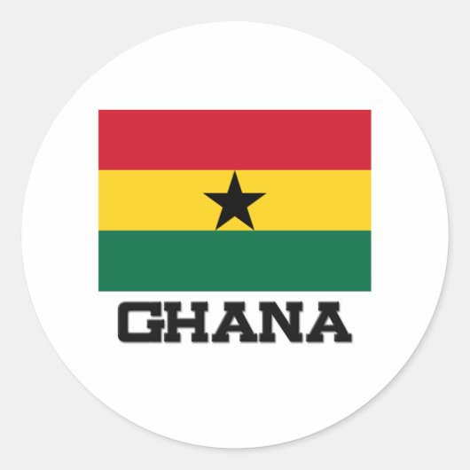 Sticker Rond Drapeau du Ghana (Devant)