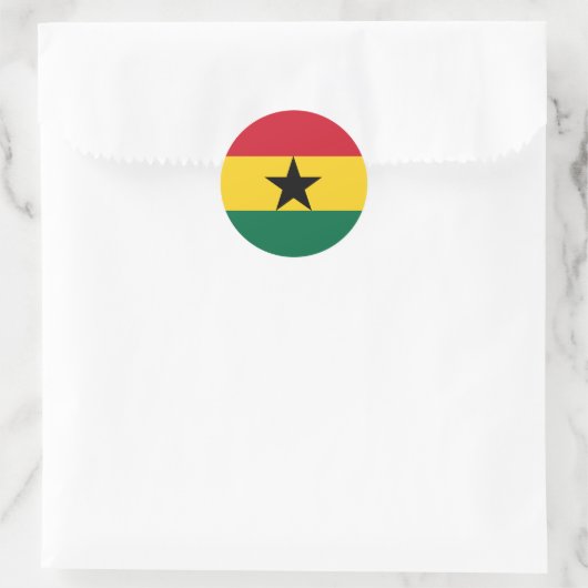 Sticker Rond Drapeau du Ghana (Sac)