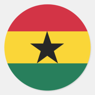 Sticker Rond Drapeau du Ghana