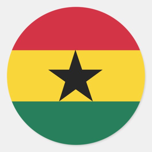 Sticker Rond Drapeau du Ghana (Devant)