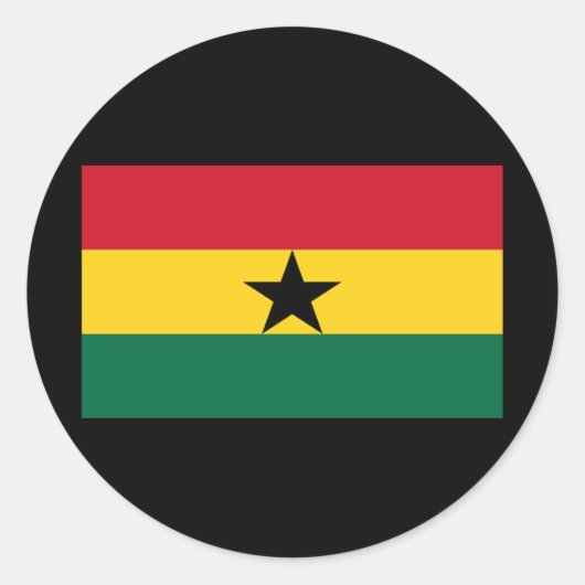 Sticker Rond Drapeau du Ghana (Devant)
