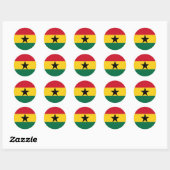 Sticker Rond Drapeau du Ghana (Feuille)