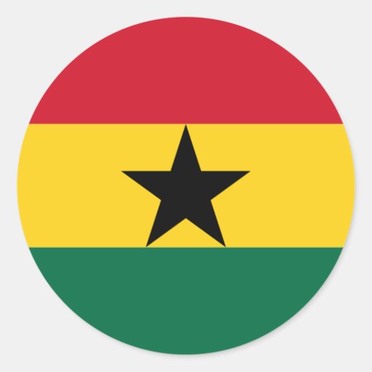 Sticker Rond Drapeau du Ghana (Devant)