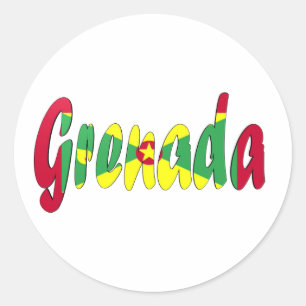 Sticker Rond Drapeau du Grenada