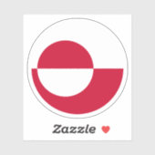 Sticker rond Drapeau du Groenland (Feuille)