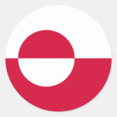 Sticker Rond Drapeau du Groenland (Devant)