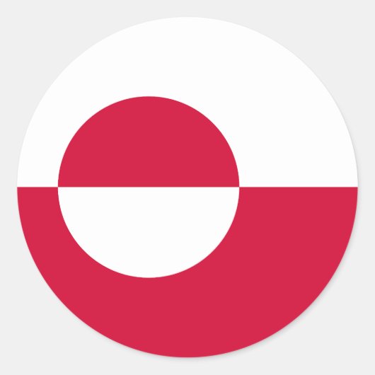 Sticker Rond Drapeau du Groenland (Devant)