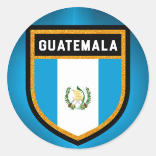 Sticker Rond Drapeau du Guatemala