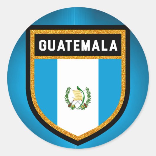Sticker Rond Drapeau du Guatemala (Devant)