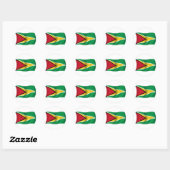 Sticker Rond Drapeau du Guyana (Feuille)