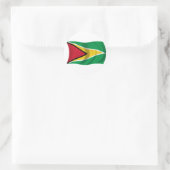 Sticker Rond Drapeau du Guyana (Sac)