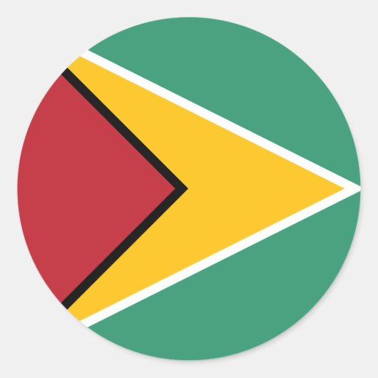 Sticker Rond Drapeau du Guyana (Devant)