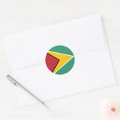 Sticker Rond Drapeau du Guyana (Enveloppe)
