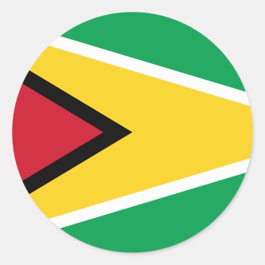 Sticker Rond Drapeau du Guyana (Guyana) (Devant)