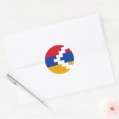 Sticker Rond Drapeau du Haut-Karabakh (Enveloppe)
