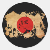 Sticker Rond Drapeau du Japon (Devant)