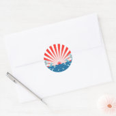 Sticker Rond Drapeau du Japon - NIPPON (Enveloppe)