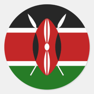 Sticker Rond Drapeau du Kenya