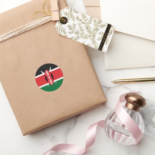 Sticker Rond Drapeau du Kenya (Cadeaux)