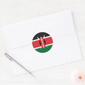 Sticker Rond Drapeau du Kenya (Enveloppe)