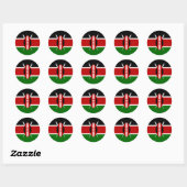 Sticker Rond Drapeau du Kenya (Feuille)