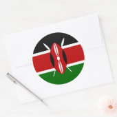 Sticker Rond Drapeau du Kenya (Enveloppe)