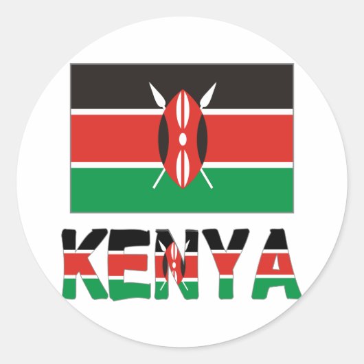 Sticker Rond Drapeau du Kenya et du Kenya (Devant)