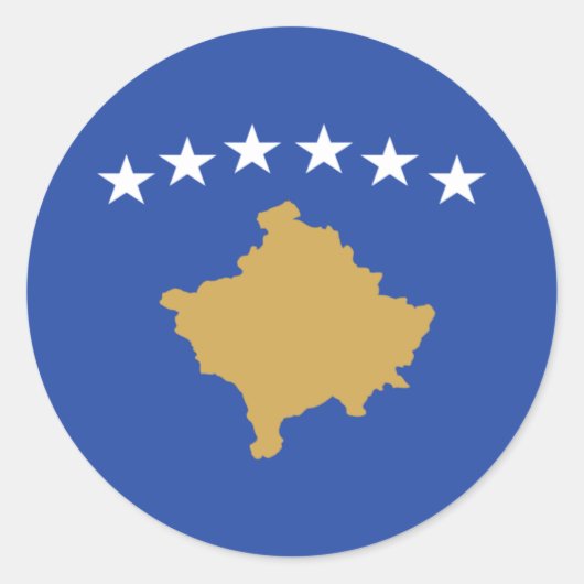 Sticker Rond Drapeau du kosovo (Devant)