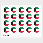 Sticker Rond Drapeau du Koweït (Feuille)