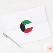 Sticker Rond Drapeau du Koweït (Enveloppe)