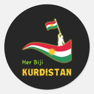 Sticker Rond Drapeau du Kurdishkurde