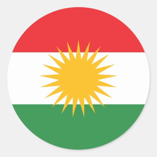 Sticker Rond Drapeau du Kurdistan (Devant)