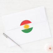 Sticker Rond Drapeau du Kurdistan (Enveloppe)