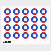 Sticker Rond Drapeau du Laos (Feuille)