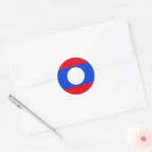 Sticker Rond Drapeau du Laos (Enveloppe)
