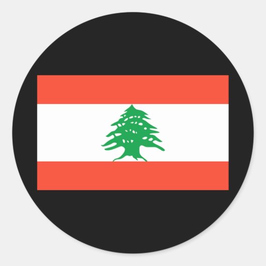 Sticker Rond Drapeau du Liban (Devant)