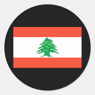 Sticker Rond Drapeau du Liban