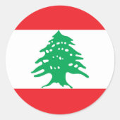 Sticker Rond Drapeau du Liban (Devant)