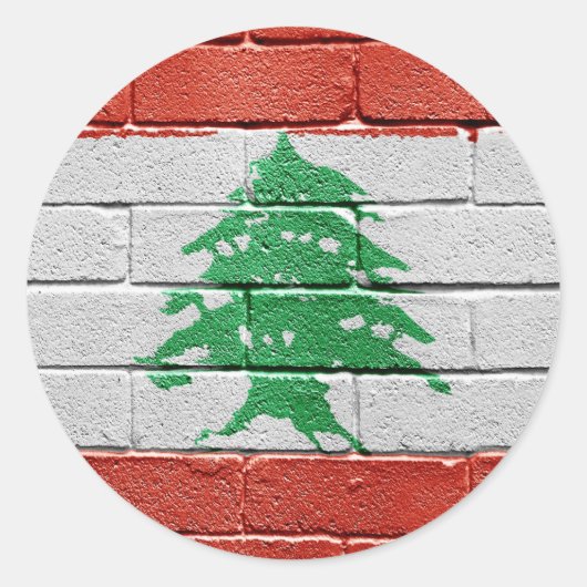 Sticker Rond Drapeau du Liban (Devant)