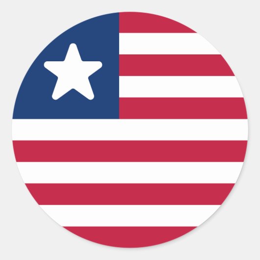 Sticker Rond Drapeau du Libéria (Devant)
