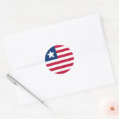 Sticker Rond Drapeau du Libéria (Enveloppe)