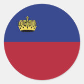Sticker Rond Drapeau du Liechtenstein (Devant)