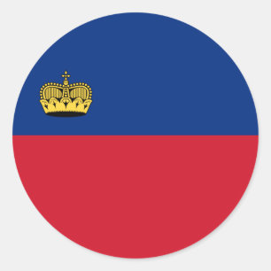 Sticker Rond Drapeau du Liechtenstein, Drapeau du Liechtenstein